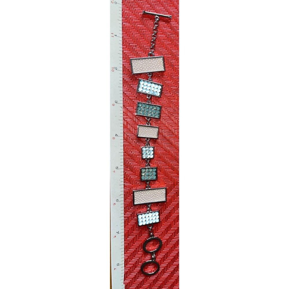 Swarovski Blue & Green Rectangular Crystal Bracel… - image 7